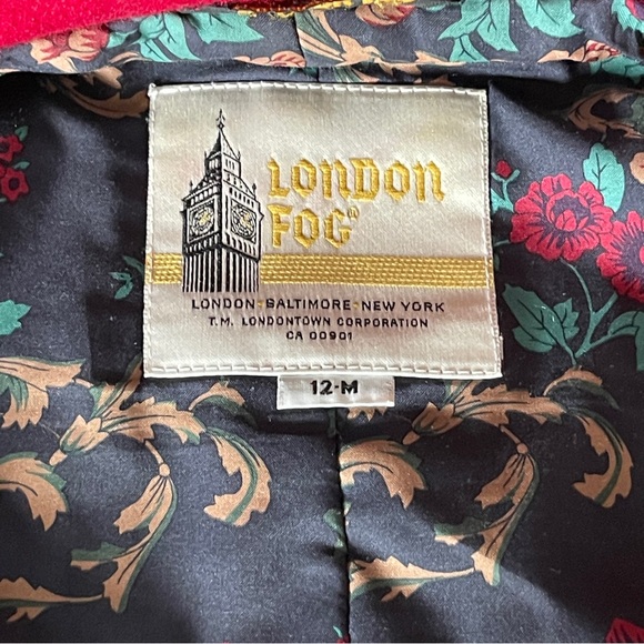 Vintage London Fog Red 100% Wool Lined Trench Coat Size 12-M - Picture 4 of 16
